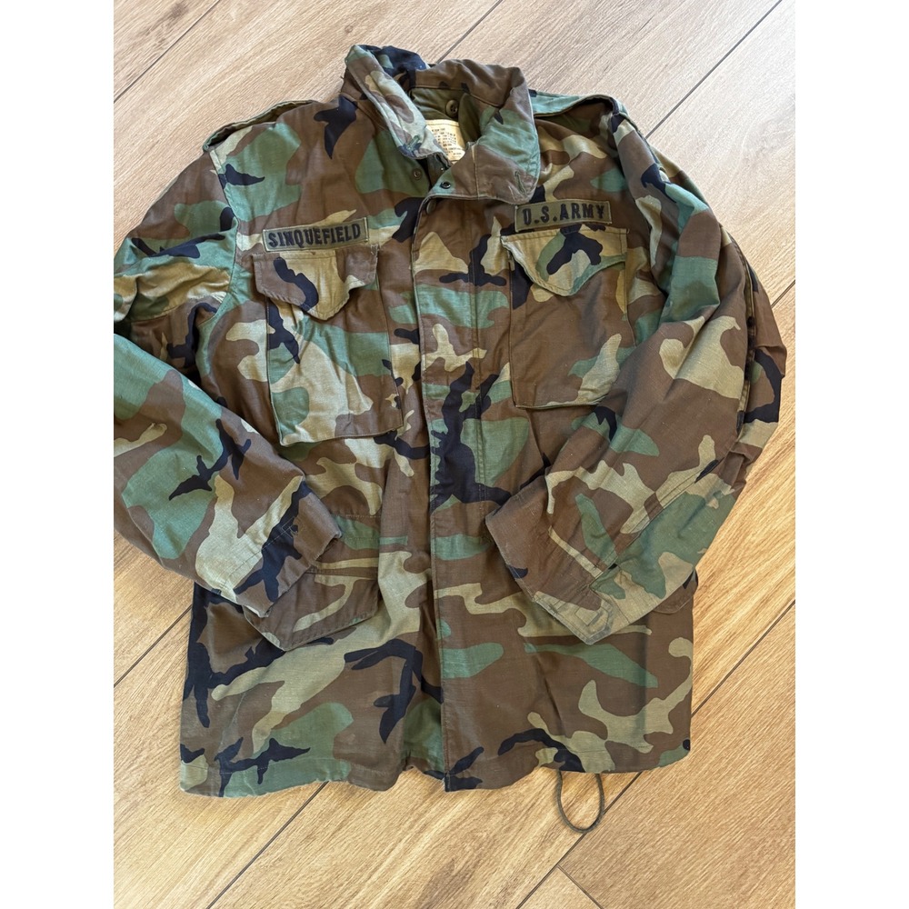 1982 Alpha Industries M-65 Field Jacket Woodland Camo US Army M Long Scovill